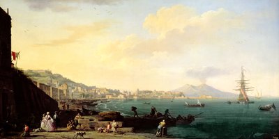 Vue de Naples avec le Vésuve en arrière-plan - Claude Joseph Vernet